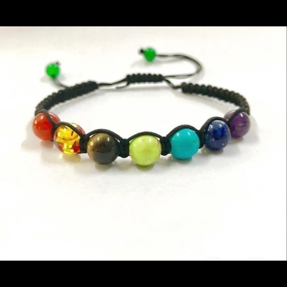 ❤️ Host Pick ❤️ 7 Chakra Healing Balance Yoga Life Energy Bracelet